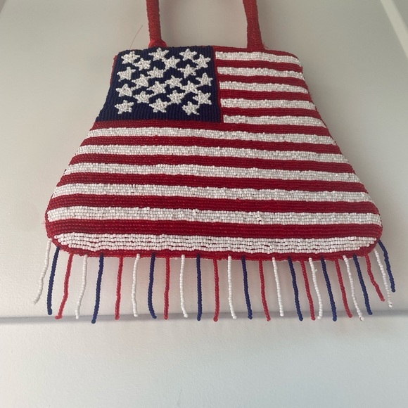 Vintage Beaded American Flag Purse - Picture 6 of 13